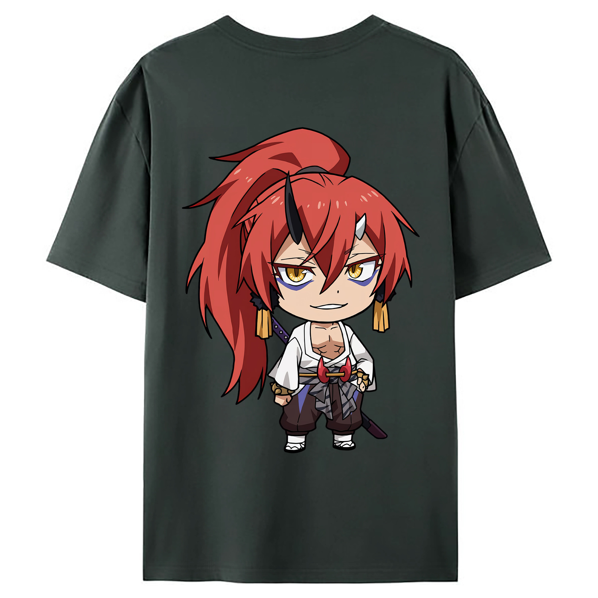 （画像用） 転スラ Regarding Reincarnated to Slime 綿100％ メンズ半袖Tシャツ（バックプリント） 通気性